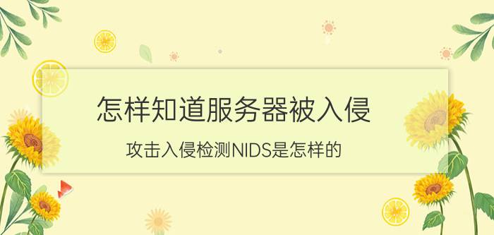 怎样知道服务器被入侵 攻击入侵检测NIDS是怎样的？